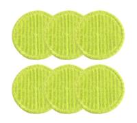 MuchLuckystar 16cm Round Green Mop Pads for Electric Mop, Soft Microfiber Replacement Cloths, Washable Reusable Cleaning Heads for Hard Floors, 6/12 Pack