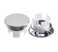 MuchLuckystar 2 Pack Bathroom Sink Overflow Hole Cover Trim Ring, Chrome Round Replacement for 22mm-24mm Basins, ABS Plastic Finish