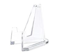 MuchLuckystar 20 Pcs Plastic Coin Display Stands Clear Round Square Case Capsules Holders with Easel for Collection Storage 3.6x2.7cm