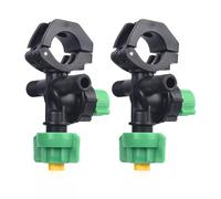 MuchLuckystar 2Pcs External Thread Misting Nozzle, Adjustable Fan Spray Head for Agriculture Irrigation, Plastic & Nylon Fogger for 13mm Hose and 25mm Steel Tube, Black Green