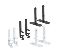 MuchLuckystar 2Pcs Pegboard Bracket Clip, Metal Upright & Splint Mounting Fixing Retainer for Tool Storage Display Rack, No Drill Install Hardware (White/Black)