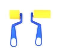 MuchLuckystar 2pcs Yellow Sponge Roller Brush Set for Art Craft, Foam Painting DIY Tool with Plastic Handle, 7cm & 4cm Rollers