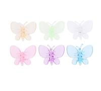 MuchLuckystar 30 Pcs Plastic Plant Fix Clips, Butterfly and Garden Support for Flowers Vines Orchids, Reusable Vine Ties for Trellis Rods, Mixed Colors 3.5cm