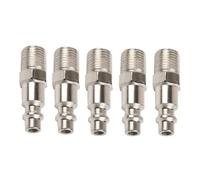 MuchLuckystar 5Pcs NPT 1/4 Inch Male Thread Air Hose Quick Coupling Release Adapters, Chrome Plated Iron High Flow Fittings for Construction Factory Tools