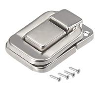 MuchLuckystar 6 Pack Small Nickel for toggle Latch Hasps, 38x25mm Iron Suitcase Box Trunk Lock Clasps with Screws for Chests Cases