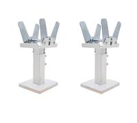 MuchLuckystar Adjustable Steel Radiator Floor Bracket for Panel Radiators with Convectors, Height 14-21cm, White and Silver Support Feet with Expansion Anchors and Hex Wrenches Included, 2-Pack