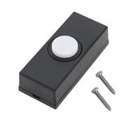 MuchLuckystar Black Wired Doorbell Push Button, Hardwired Replacement Press for Wall Mount, ABS Plastic Insert, 5.5x2.4x1.5cm