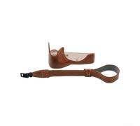 MuchLuckystar for Durable PU Camera Half Case G85 G95 Bottom Open for Durable(Brown+Strap)