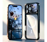 MuchLuckystar for iPhone 16PM Smart Photo Rear Projection Phone Case, Magnetic Smart Kits for TPU & Silicone Touch screen Built-in 3.7V/115mAh for battery 18.5 * 10 * 3CM(Black)