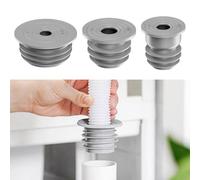 MuchLuckystar Gray Silicone Drain Pipe Seal with Cover, Deodorant Washer for Washing Machine Sink Mop Pool, Anti-Odor Rubber Gasket Adapter