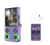MuchLuckystar Handheld Game Console R36 Ultra 128GB, 4-Inch HD Screen Retro Gaming Device Open-Source Portable Entertainment System(purple)