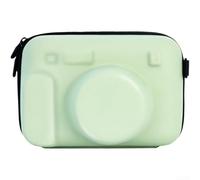 MuchLuckystar Hard Carrying Case for Instax Wide 400 Camera - Retro PU Leather Protective Bag with Shoulder Strap & Mesh Pocket for Travel Storage - Black 21.5x11.5x15.5cm(Light Green)