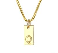 MuchLuckystar Initial Necklace Women for sterling Silver Plated Box Chain Dainty Letter Pendant Minimalist Jewelry Adjustable Length for Her Birthday(T)
