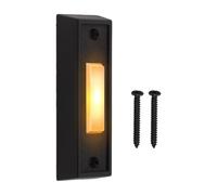 MuchLuckystar Lighted Doorbell Button Wired, Wall Mount Door Chime Push with LED Indicator for Low Light Visibility, Install, ABS, Black, DC 12-24V