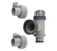 MuchLuckystar Pool Plunger Valve and Type B Hose Adapter for Intex Above Ground Pool, 3-Pack Replacement Parts with Shut Off Valve and Gaskets for Sand Filter