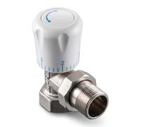 MuchLuckystar Radiator Valve Thermostatic, 15mm x 3/4" Angle Radiator Valve TRV Temperature Control Valve for Central Heating System Fitting(B)