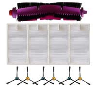 MuchLuckystar Replacement Main Brush, Side Brushes & Filter Kit for Midea V12, for eureka J12 Ultra Robot Vacuums, Nylon Bristles for Pet Hair & Corners