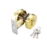 MuchLuckystar Single-Sided Door Lock with Key, Stainless Steel & Copper Front Entry Lockset for 30-50mm Doors, Internal Rotary Knob for Home Office Hotel