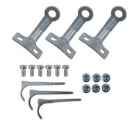 MuchLuckystar Steel Patio Heater Ground Fixing Kit with 3 Feet, Windproof Base Anchors for Garden Outdoor Heaters, Includes Screws and Nails, Silver