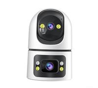 MuchLuckystar WiFi Indoor Smart Camera Dual Lens Auto Tracking Two Way Talk Sound Detection AI Human Pet CCTV White 14x11x10cm(White)