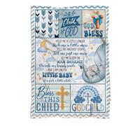 MUCHNEE Baby Boys Baptism Blanket, 40x30in Christian Gift for New Parents & Godchild