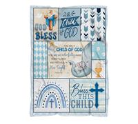 MUCHNEE Baptism Gift for Boys, Baptism Blankets 40x30in, Gift for Boy, New Parents Gifts, Blanket Décor for Nursery
