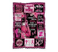 MUCHNEE Breast Cancer Awareness Pink Ribbon Survivor Healing Warm Soft Flannel Throws Blanket for Women, Inspirational Gift Flannel Throw Blankets