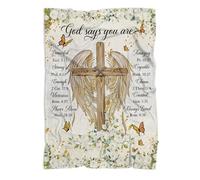 MUCHNEE Christian Gifts for Women Men, Memorial Blanket 60"x50", Jesus Faith Cross God Religious Gifts, God Says You Are Inspirational Gift for Mom Daughter, Bible Verse Prayers Birthday Throw Blanket