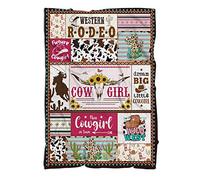 MUCHNEE Cowgirl Baby Blanket 30'' x 40'' for Girls, Pink, Polyester/Fleece, Throw Blanket, 40"x30", Girls Cowgirl Blanket