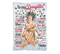 MUCHNEE Daughter Fleece Blanket, Gift for Granddaughter Girl, Birthday Gift Graduation Keepsake, A Letter from Mother to Daughter
