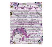 MUCHNEE Goddaughter Gifts for Girl from Godmother Godfather, to My God Daughter Throw Blanket, Baptism Gift for Godchild, Meaningful Present for Goddaughter On Birthday