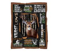 MUCHNEE Hunting Dad Blanket for Men Husband, Hunting Dad Gift, Deer Hunting Blanket, Gift for Father Grandpa Hunter Hunting Lover, Bonus Stepdad Present, Fathers Day Christmas Birthday Gift 50"x60"