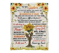 MUCHNEE to My Sister Blanket 60"x50", Meaningful Gift from Sibling, Cozy Throw Blanket for Sister-in-Law or Best Friend, Birthday for Women