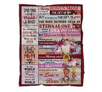 MUCHNEE to My Stepmom Blanket, 60x50in, Stepdaughter Stepson Gift, Bonus Mom Throw Blanket for Birthday, Christmas