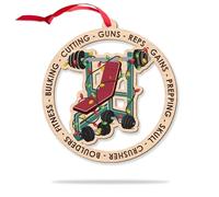 MUCHNEE Weightlifting Christmas Ornament, Gift For Men Women, Weight Bench Press Ornament Gift for Weight Lifter Powerlifting Lover Gymer Weightlifter Family Friend, Weight Lifting for Xmas Tree Decor