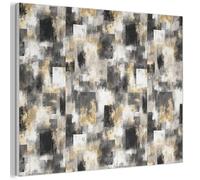 MuchoWow© Acoustic Panels 40x30 cm Noise Cancelling Wall Panel Soundproof Treatment Sound Proofing For Walls House Decor Felt Boards Brush strokes - Shadow patterns - Black - Gold