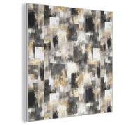 MuchoWow© Acoustic Panels 50x50 cm Noise Cancelling Wall Panel Soundproof Treatment Sound Proofing For Walls House Decor Felt Boards Brush strokes - Shadow patterns - Black - Gold
