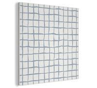 MuchoWow© Acoustic Panels 50x50 cm Noise Cancelling Wall Panel Soundproof Treatment Sound Proofing For Walls House Decor Felt Boards Pattern - Grid - Blue - Gray