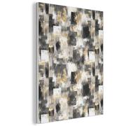 MuchoWow© Acoustic Panels 50x70 cm Noise Cancelling Wall Panel Soundproof Treatment Sound Proofing For Walls House Decor Felt Boards Brush strokes - Shadow patterns - Black - Gold