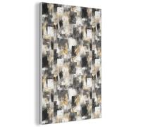 MuchoWow© Acoustic Panels 60x90 cm Noise Cancelling Wall Panel Soundproof Treatment Sound Proofing For Walls House Decor Felt Boards Brush strokes - Shadow patterns - Black - Gold