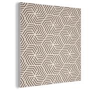 MuchoWow© Acoustic Panels 80x80 cm Noise Cancelling Wall Panel Soundproof Treatment Sound Proofing For Walls House Decor Felt Boards Beige - Brown - Patterned - Stripes
