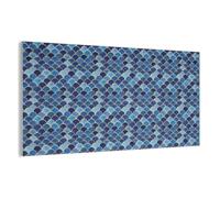 MuchoWow© Acoustic Wall Panels 160x80 cm Noise Cancelling Sound Proof Decorative Panel For Decoration Soundproof Treatment Felt Boards Pattern - Fish scales - Blue
