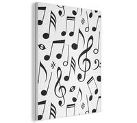 MuchoWow© Acoustic Wall Panels 30x40 cm Noise Cancelling Sound Proof Decorative Panel For Decoration Soundproof Treatment Felt Boards Music - Patterns - Black and White