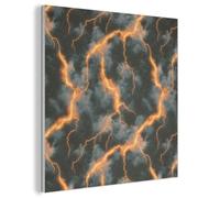 MuchoWow© Acoustic Wall Panels 50x50 cm Noise Cancelling Sound Proof Decorative Panel For Decoration Soundproof Treatment Felt Boards Orange - Lightning - Clouds