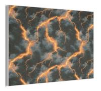 MuchoWow© Acoustic Wall Panels 60x40 cm Noise Cancelling Sound Proof Decorative Panel For Decoration Soundproof Treatment Felt Boards Orange - Lightning - Clouds