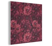 MuchoWow© Acoustic Wall Panels 60x60 cm Soundproof Noise Cancelling Room Treatment Felt Boards For Walls Sound Proofing Panel Accessories Dahlias - Flowers - Red