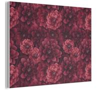 MuchoWow© Acoustic Wall Panels 80x60 cm Soundproof Noise Cancelling Room Treatment Felt Boards For Walls Sound Proofing Panel Accessories Dahlias - Flowers - Red