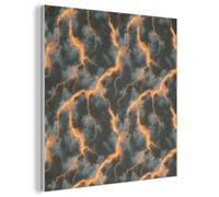 MuchoWow© Acoustic Wall Panels 80x80 cm Noise Cancelling Sound Proof Decorative Panel For Decoration Soundproof Treatment Felt Boards Orange - Lightning - Clouds