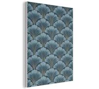 MuchoWow© Acoustic Wall Panels Soundproof Noise Cancelling Room Treatment | 70x100 cm - Felt Boards For Walls Sound Proofing Panel Accessories Pattern - Ginkgo leaf - Blue