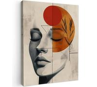 MuchoWow© Canvas Wall Art 12"x16" / 30x40 cm Decor Paintings Prints framed on Canvas Decorations Wallart Woman - Botanical - Orange - Art - Modern